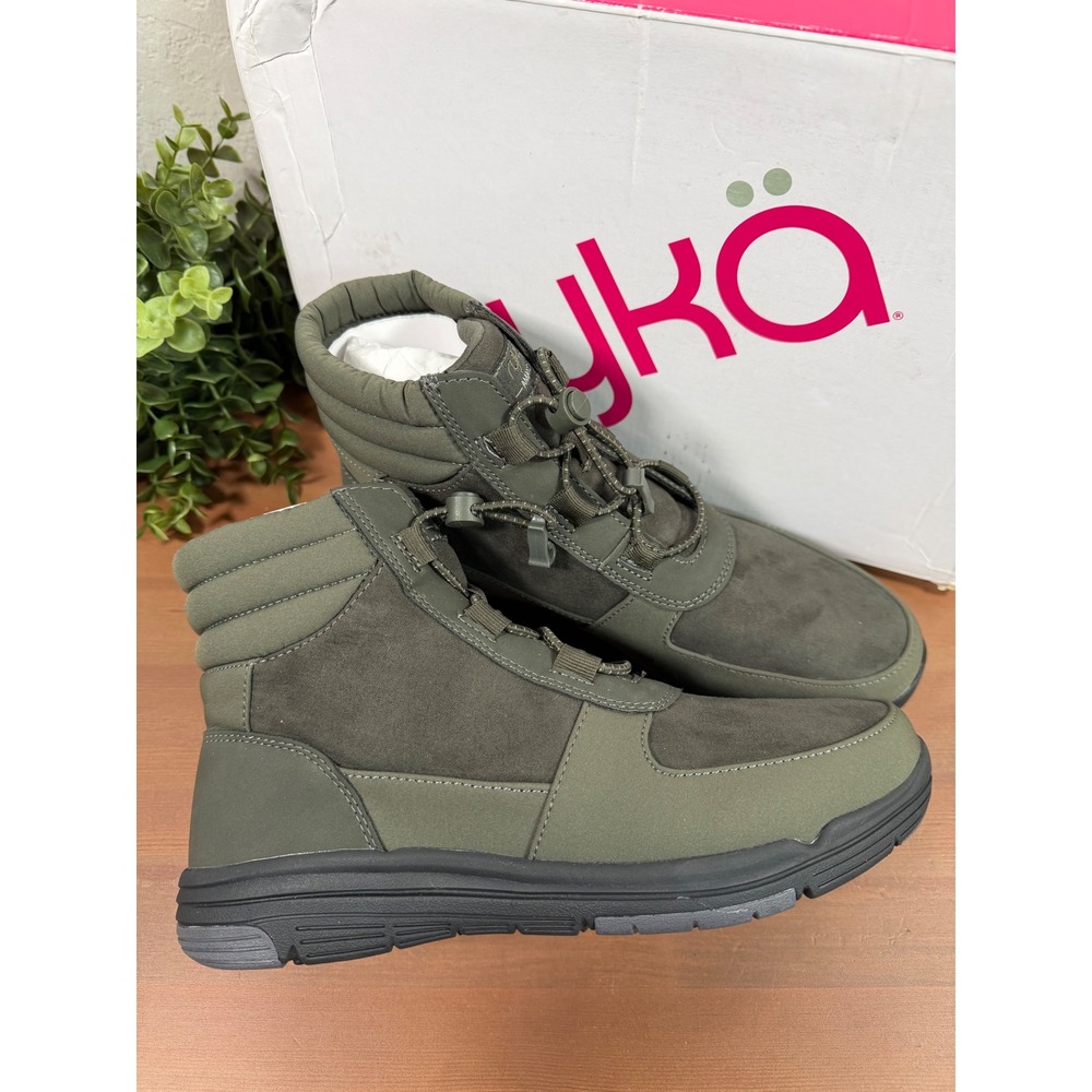 Ryka Women's Amanda Wide Bungee Ankle Boots Green Size 7.5 W